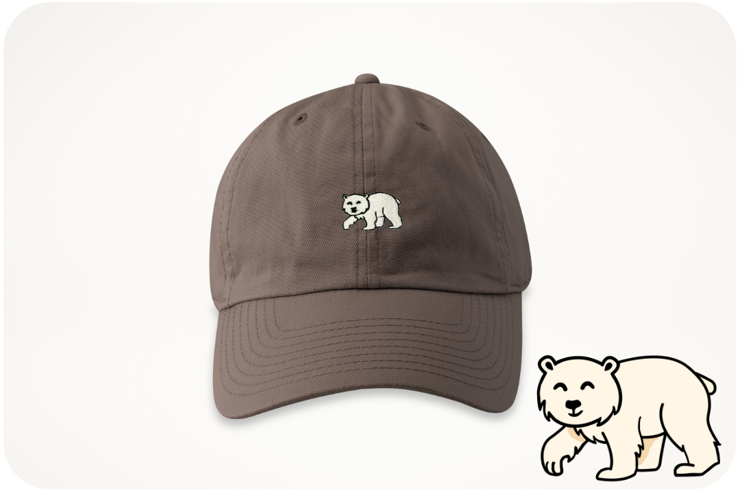 Polar Bear Adoption Brown Cap - Learn, Bond, Protect Wildlife