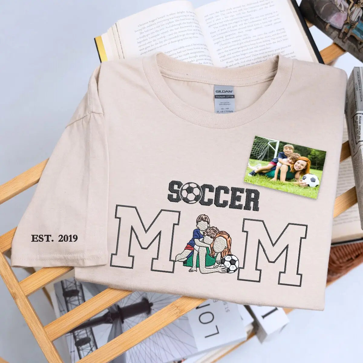 Personalized Soccer Mom Embroidered Photo Shirt, Best Gifts for Moms
