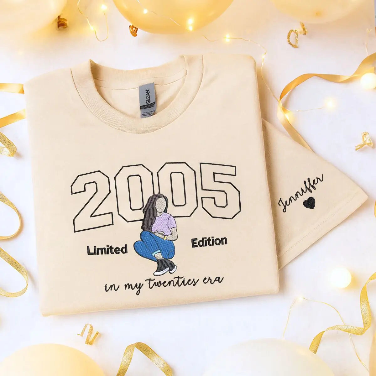 Personalized 20th Birthday Custom Embroidered Shirt for Her