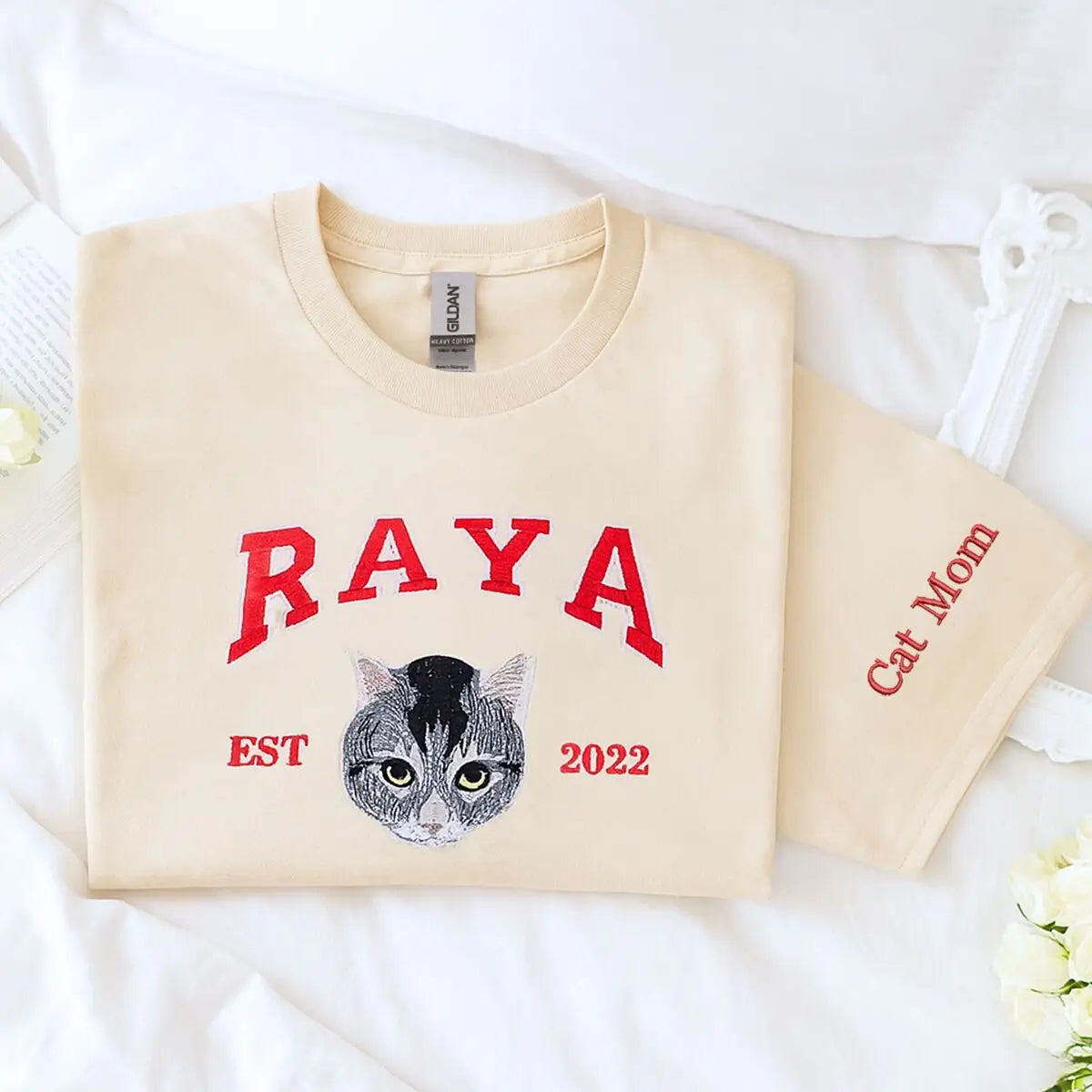 Personalized Pet Face Embroidered T-Shirt for Pet Lovers