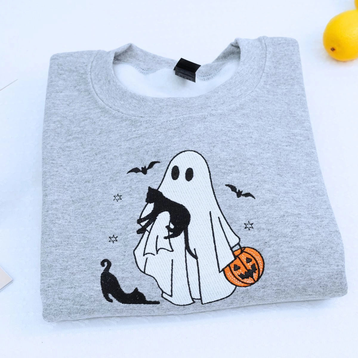 Spooky Season Embroidered T-Shirt, Sweatshirt, Hoodie - Halloween Icons