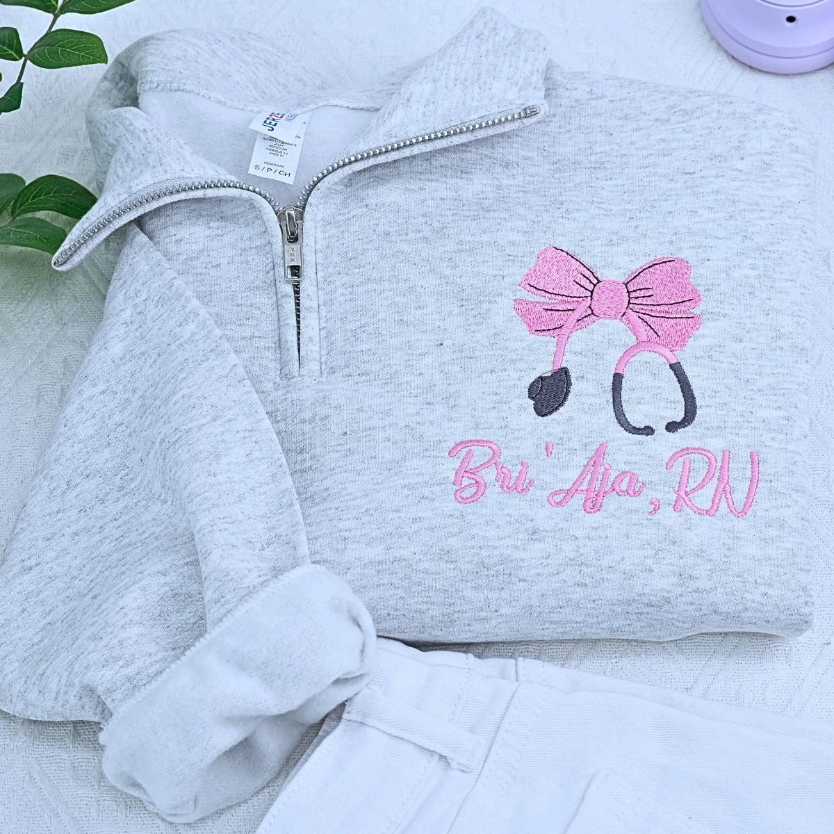 Custom Coquette Nurse Bow Embroidered Shirt - Cozy & Stylish Design