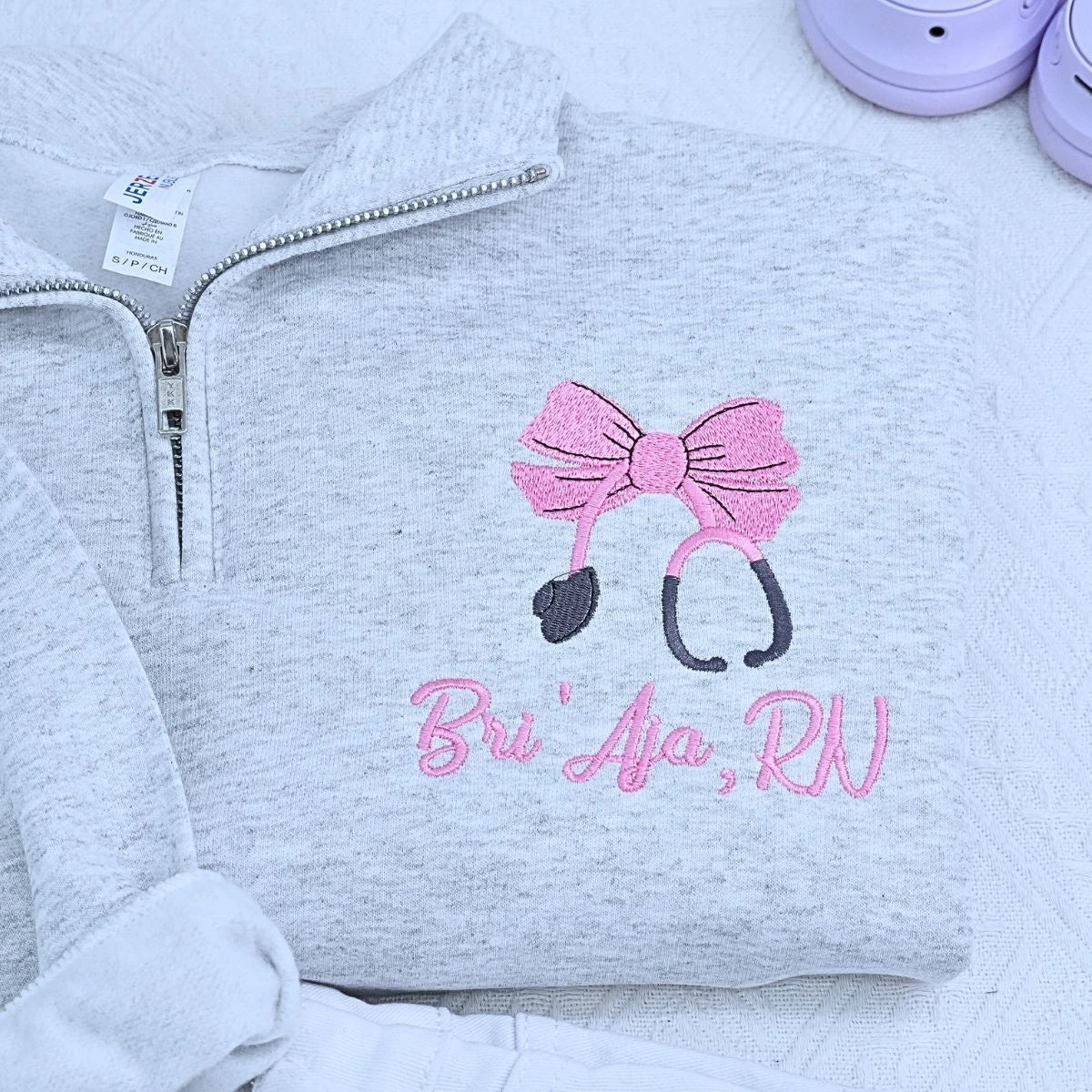 Custom Coquette Nurse Bow Embroidered Shirt - Cozy & Stylish Design