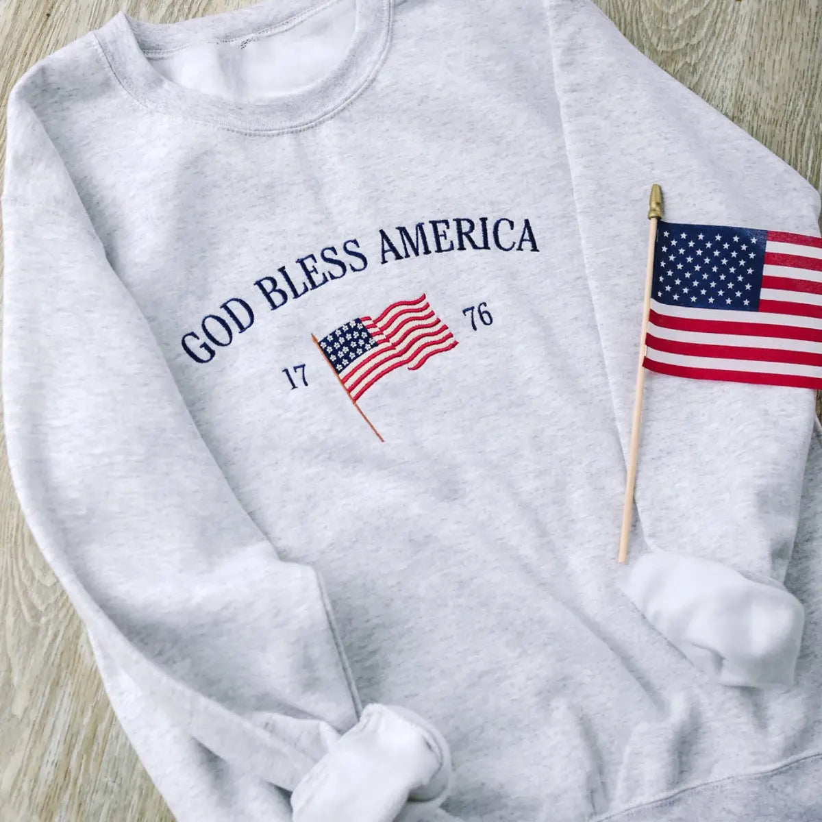 Patriotic God Bless America Sweatshirt - USA Flag 4th of July Apparel