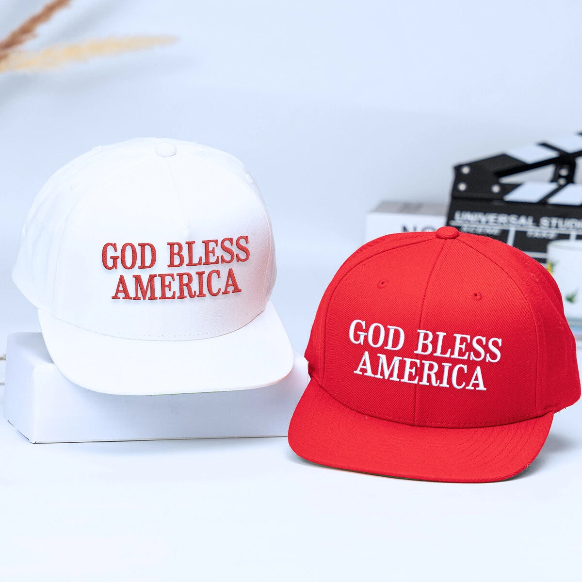 Embroidered Red White Baseball Cap Faith Patriotic Statement Hat