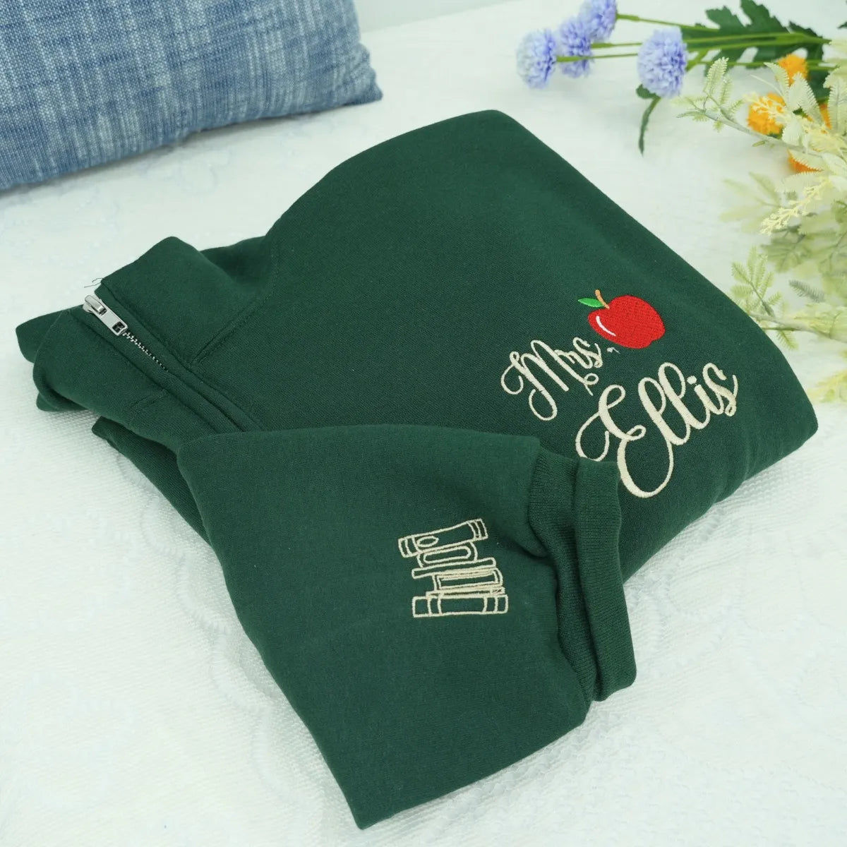 Personalized Teacher Quarter Zip Sweatshirt - Custom Embroidered Gift