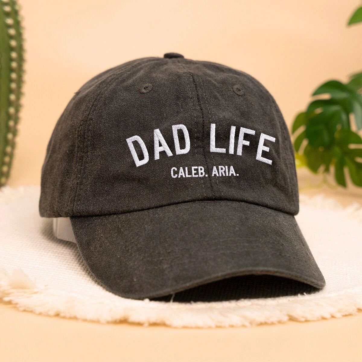 Personalized Dad Life Baseball Cap with Kids Name Embroidery