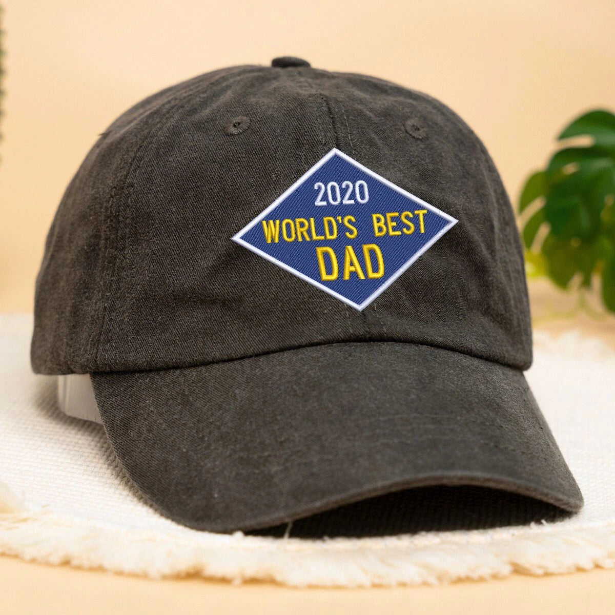 Personalized EmbroideredWorlds Greatest DadHat - Black Cotton Baseball Cap
