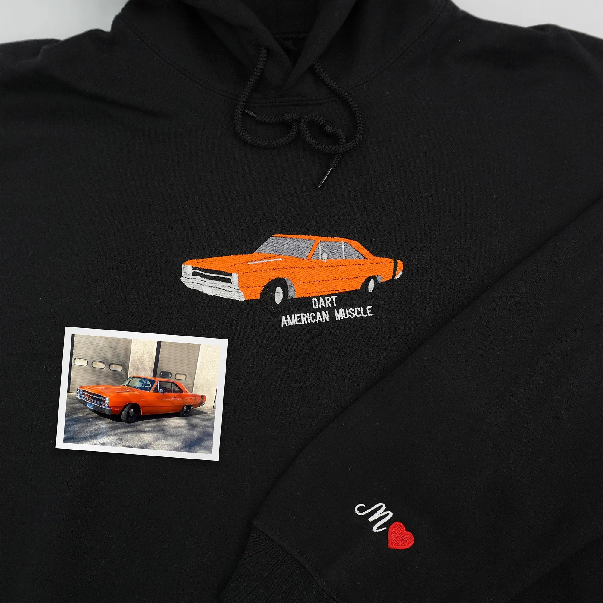 Custom Car Embroidered Hoodie - Personalized Gift for Car Enthusiasts