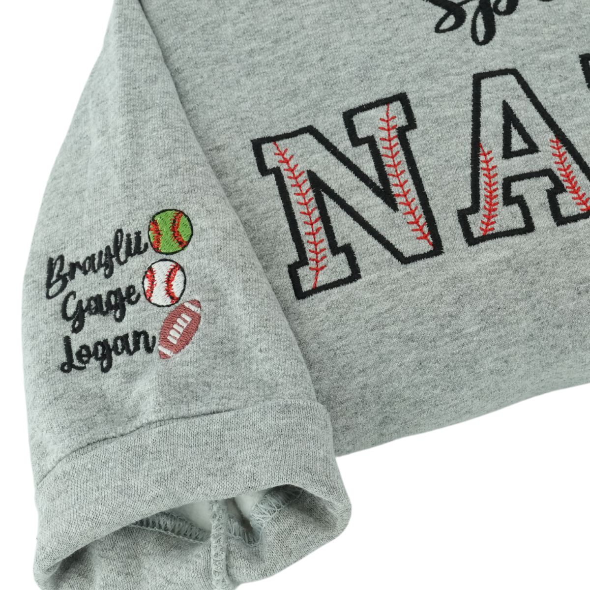 Personalized Baseball Nana Sweatshirt - Custom Embroidered Sporty Gifts