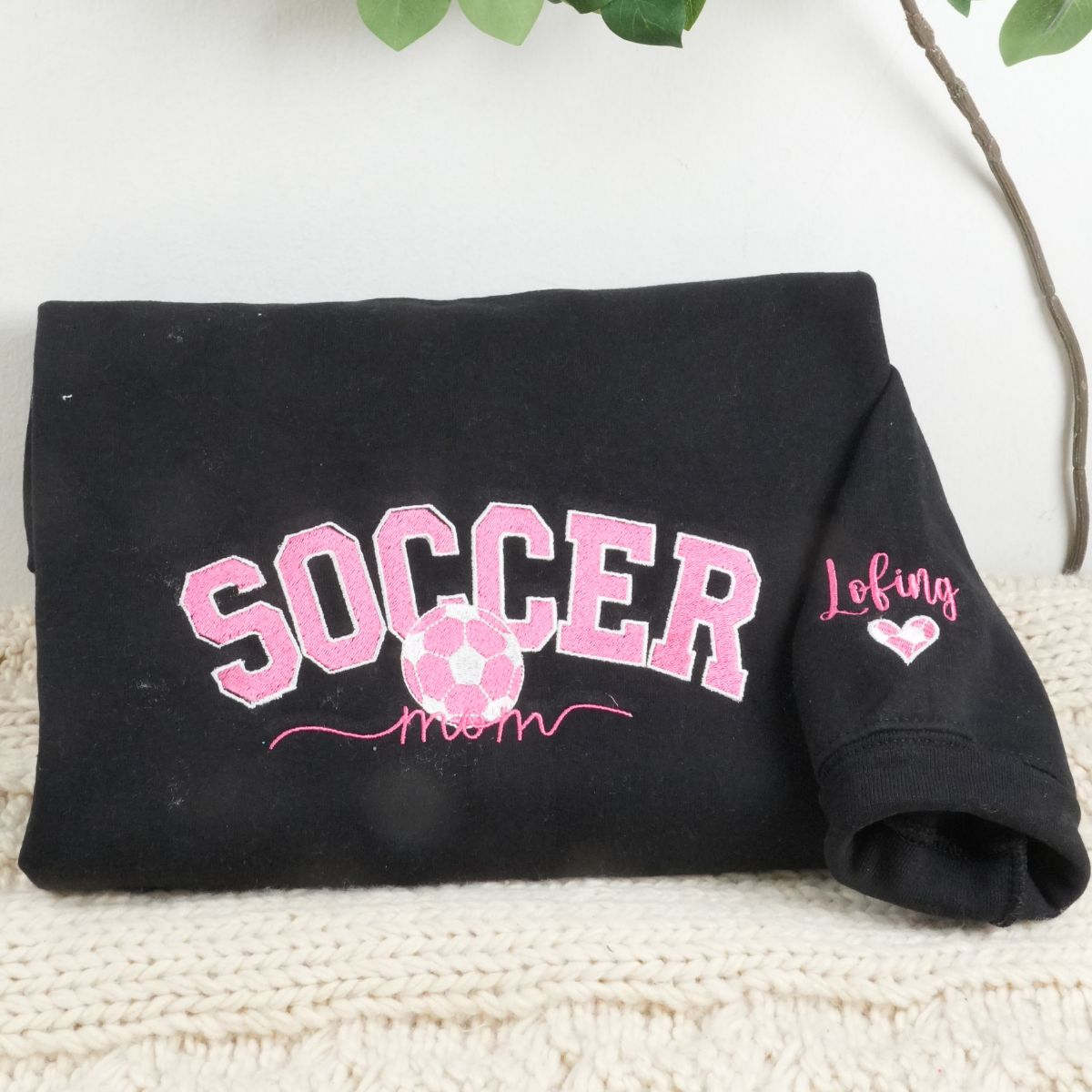 Soccer Mom Embroidered Sweatshirt, Cozy Custom Soccer Mama Gift