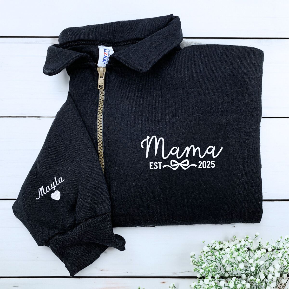 Embroidered Mama Quarter Zip Sweatshirt | Thoughtful Mothers Gift