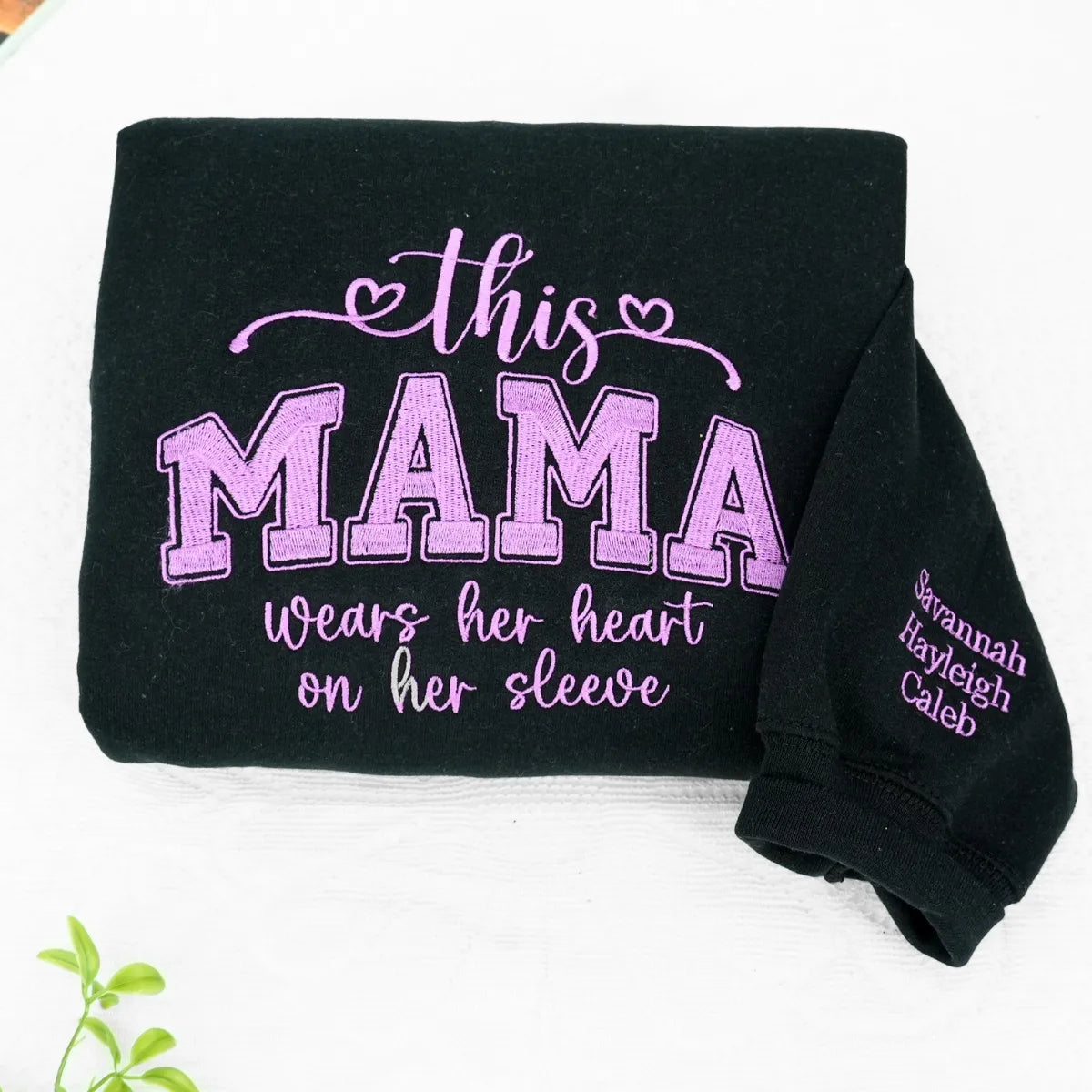 Custom Embroidered Family Love Sweatshirt for Mothers Day