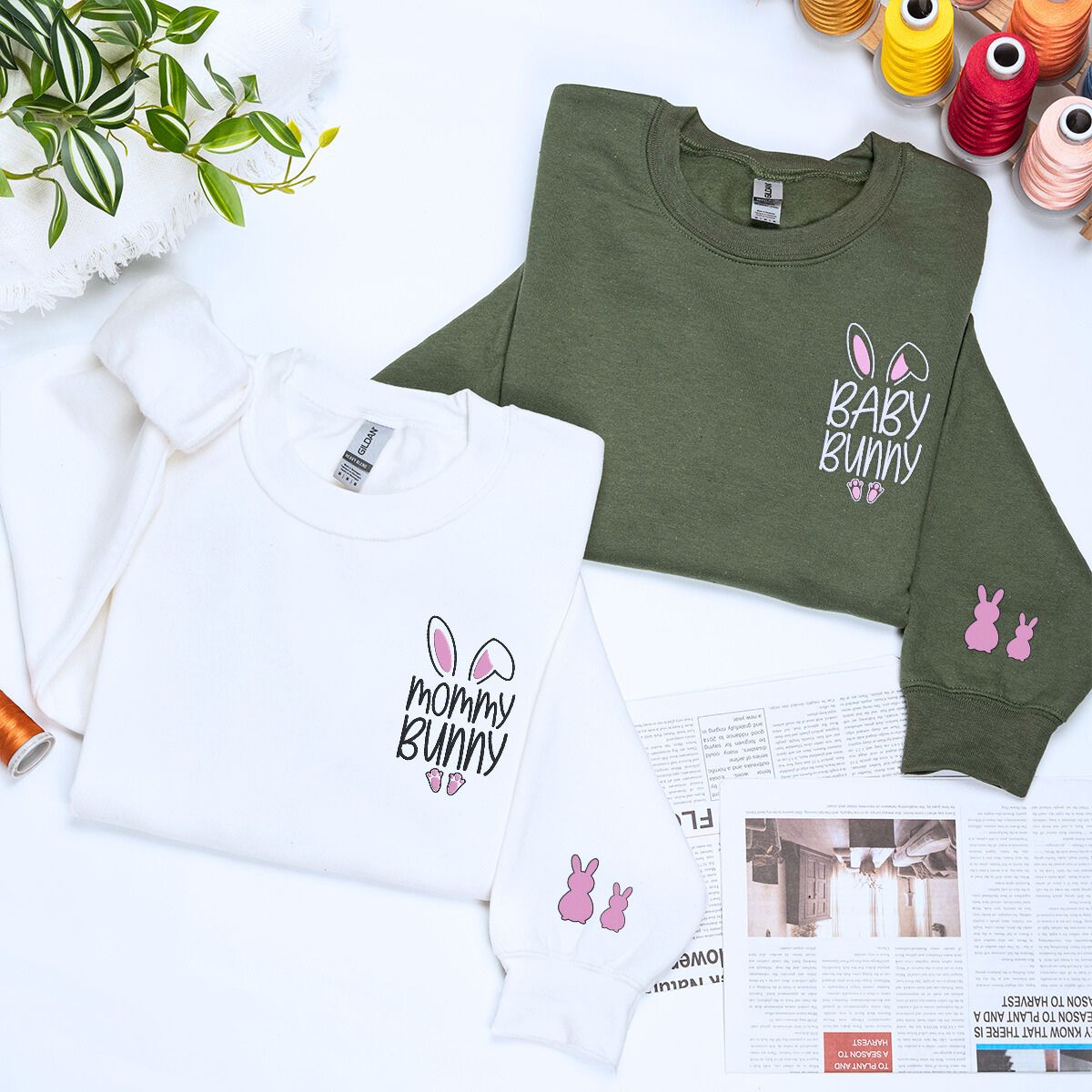 Custom Bunny Family Matching Sweatshirt or Hoodie