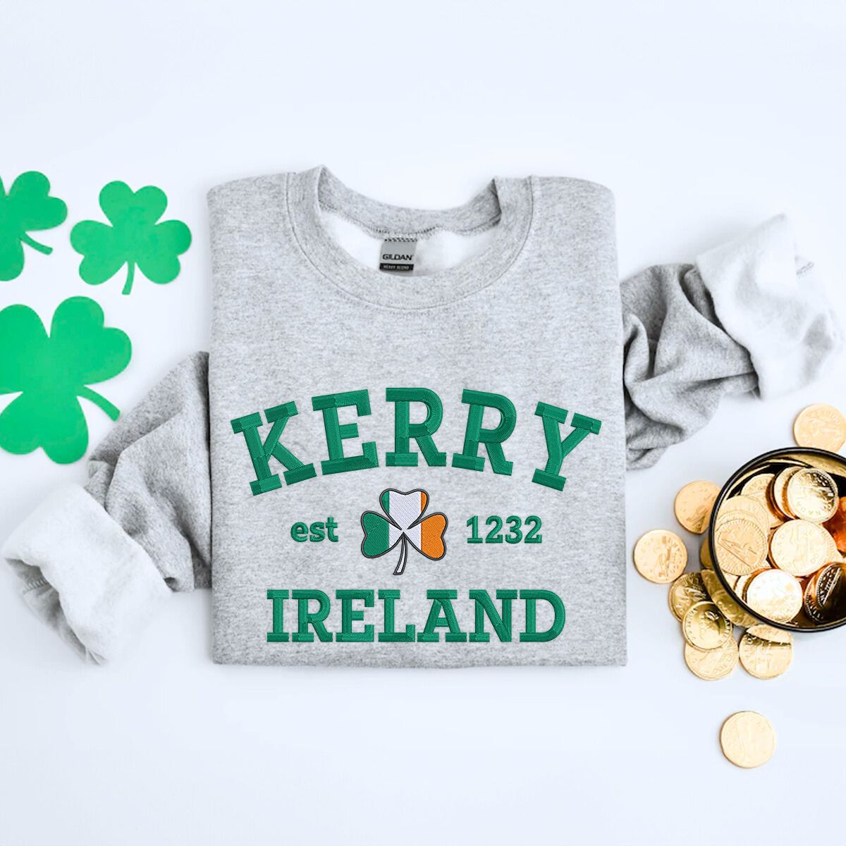 Custom Irish City Embroidered Sweatshirt or Hoodie for St Paddys Day