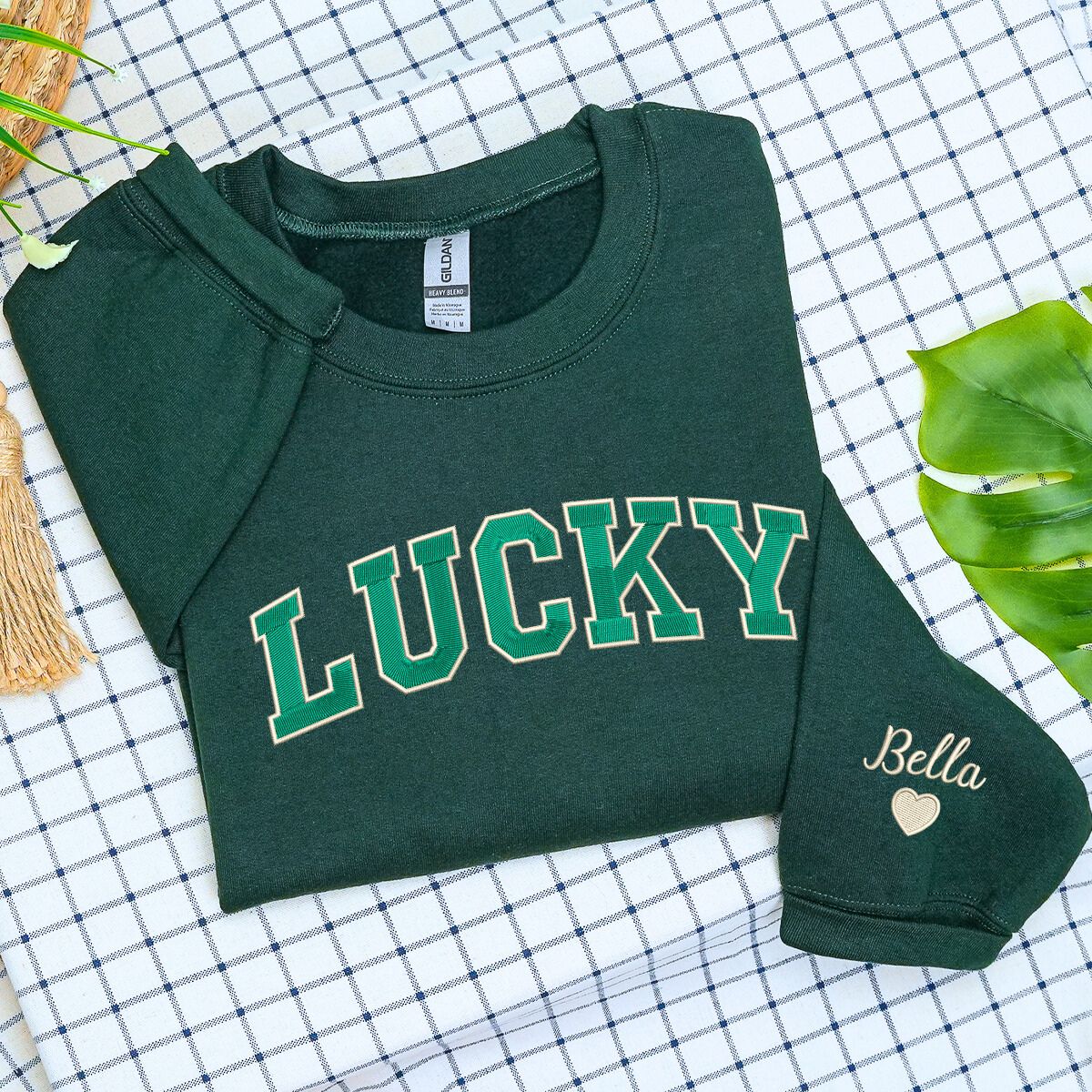 St. Patricks Day Lucky Embroidered Sweatshirt or Hoodie