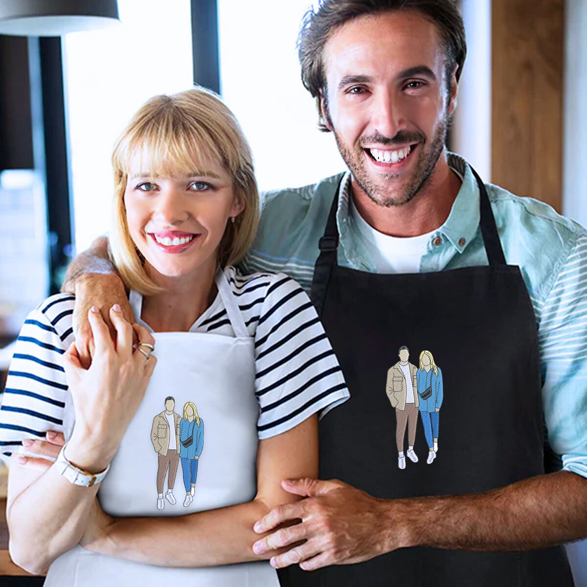 Personalized Custom Embroidered Photo Portrait Aprons
