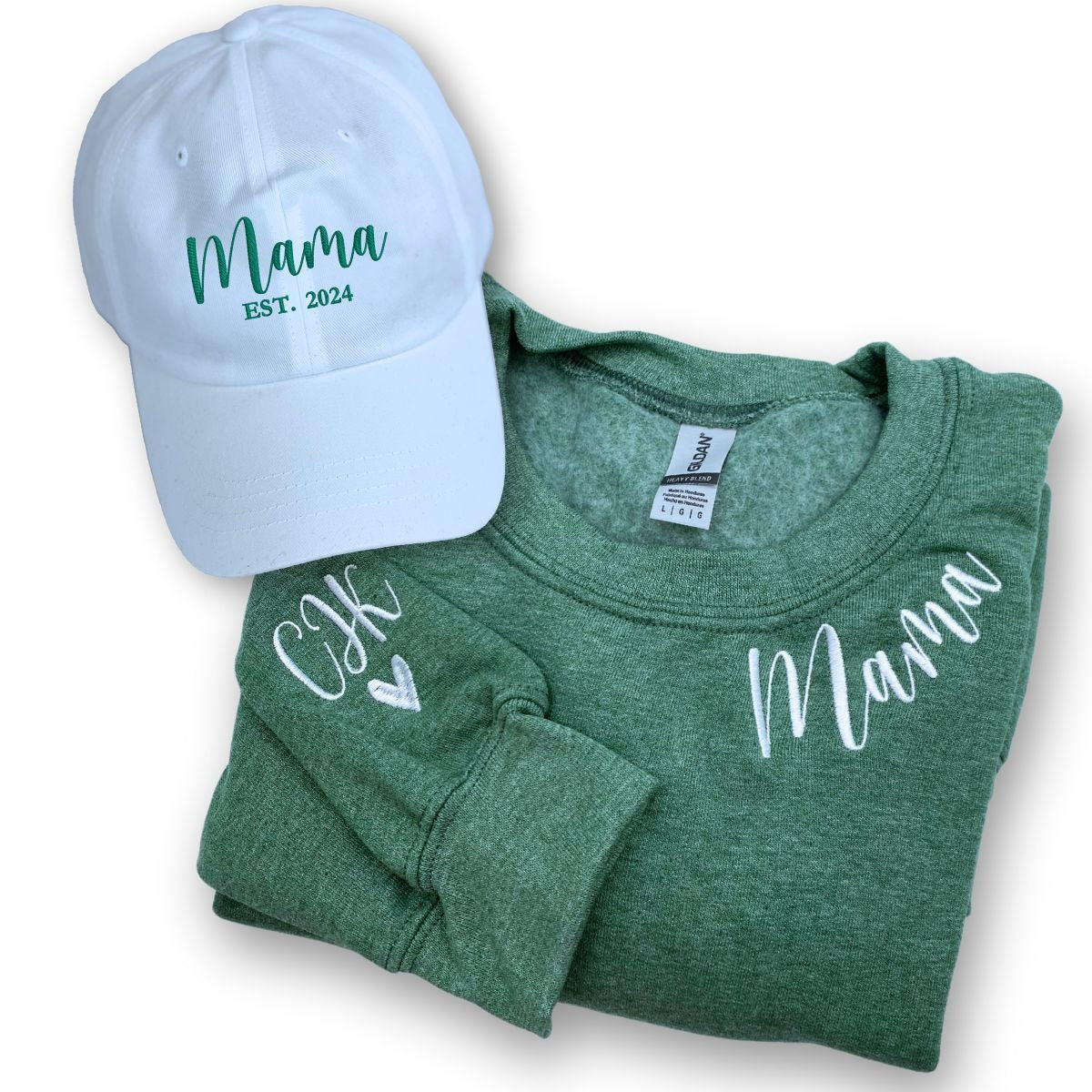 Cozy Mama Embroidered Sweatshirt & Hat Set - Custom Matching Duo