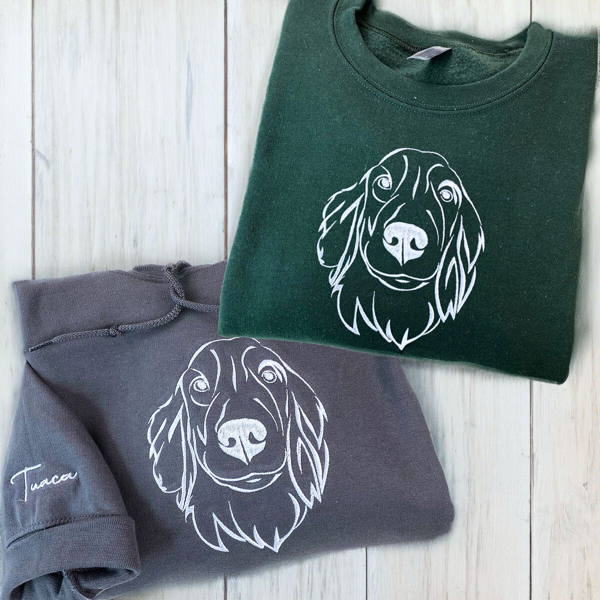 Dog Lover Twin Pack: Embroidered Sweatshirt & Hoodie Set
