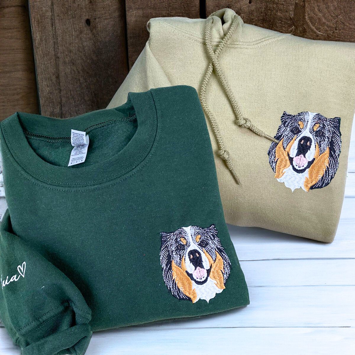 Dog Lover Twin Pack: Embroidered Sweatshirt & Hoodie Set