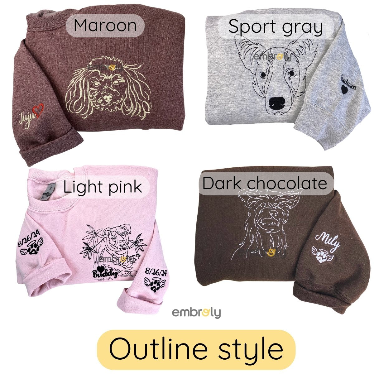 Dog Lover Twin Pack: Embroidered Sweatshirt & Hoodie Set
