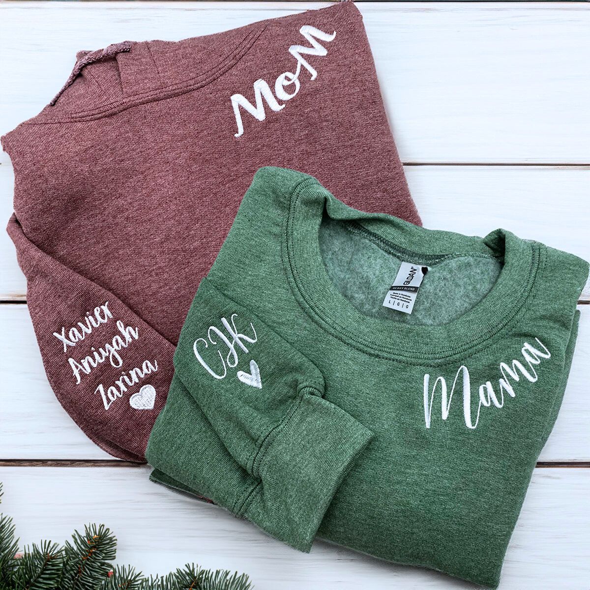 Cozy Mama Embroidered Sweatshirt & Hoodie Bundle