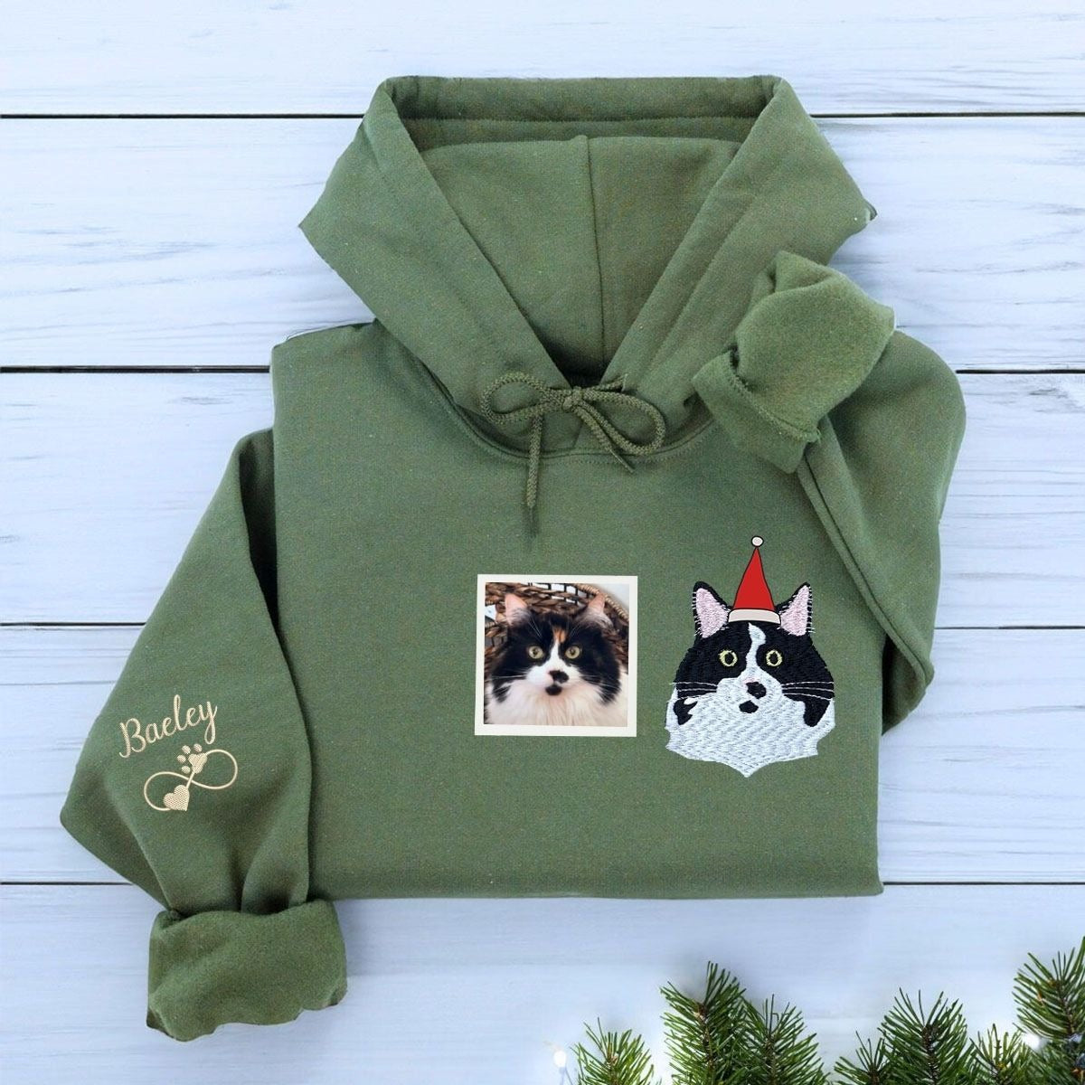Personalized Horse Christmas Shirt with Embroidered Photo