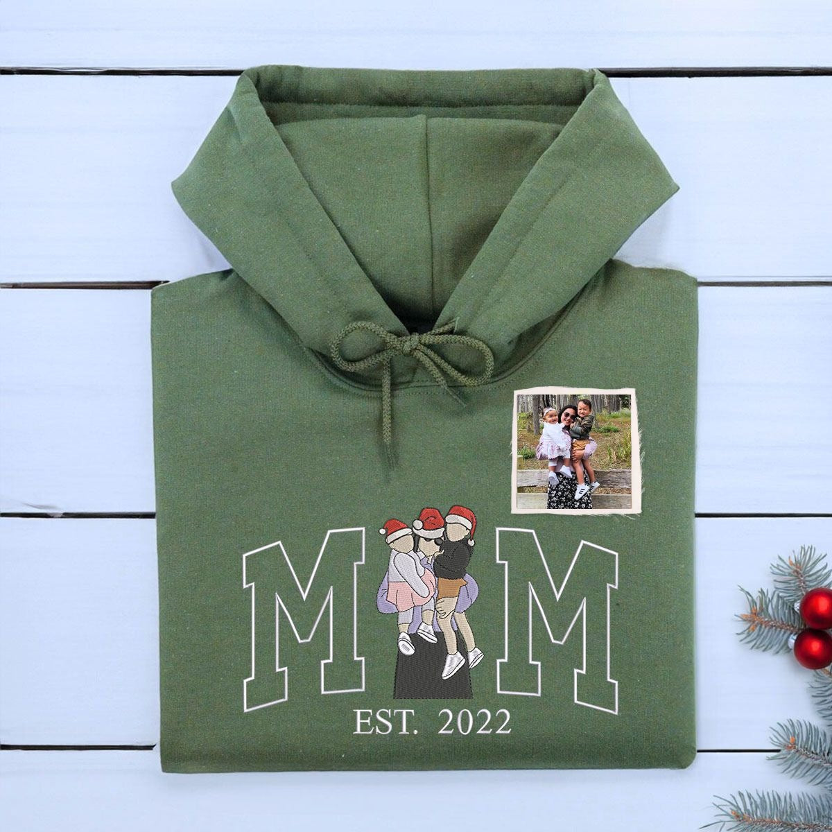 Personalized Family Christmas Embroidered Sweatshirt - Custom Mom & Dad Gift