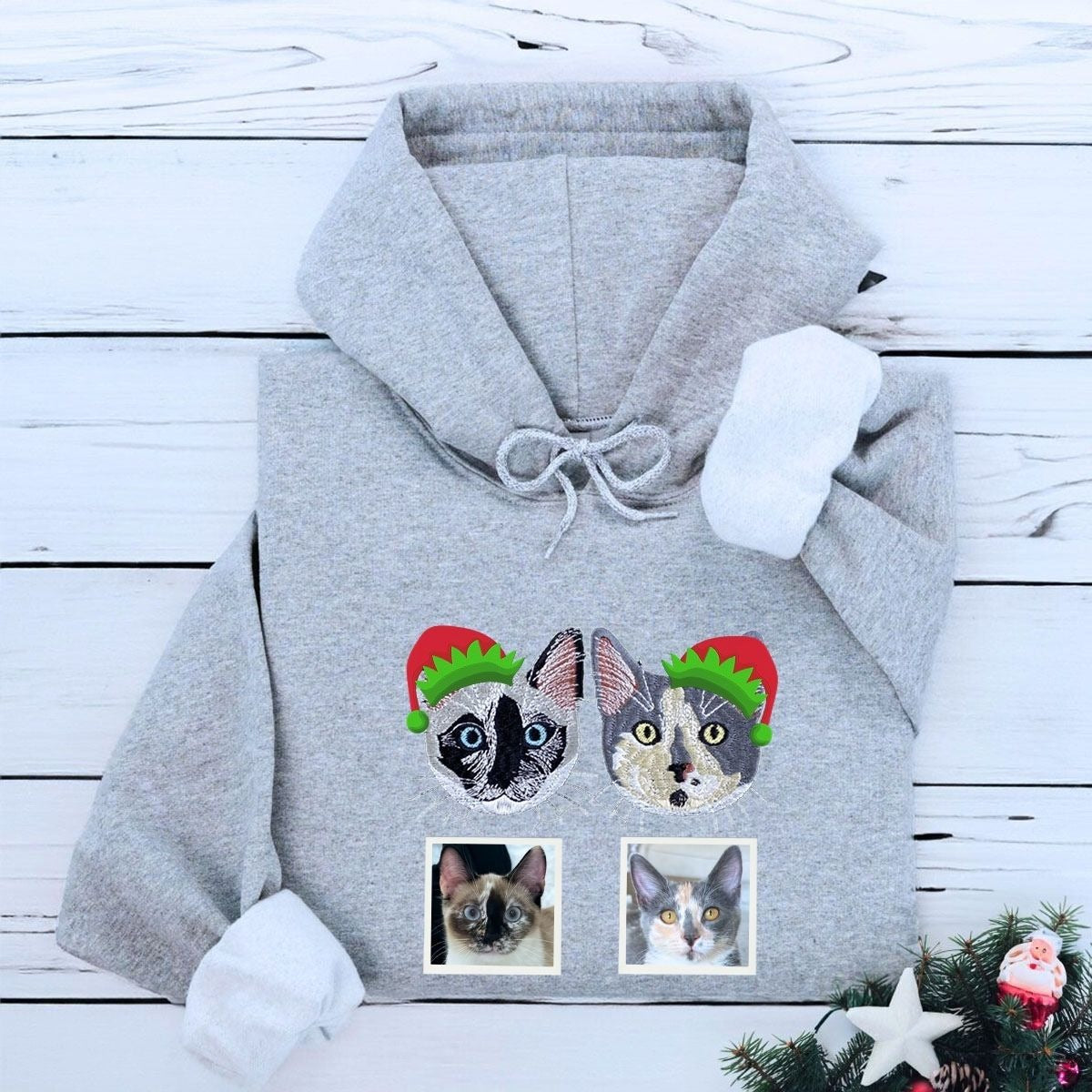 Personalized Horse Christmas Shirt with Embroidered Photo