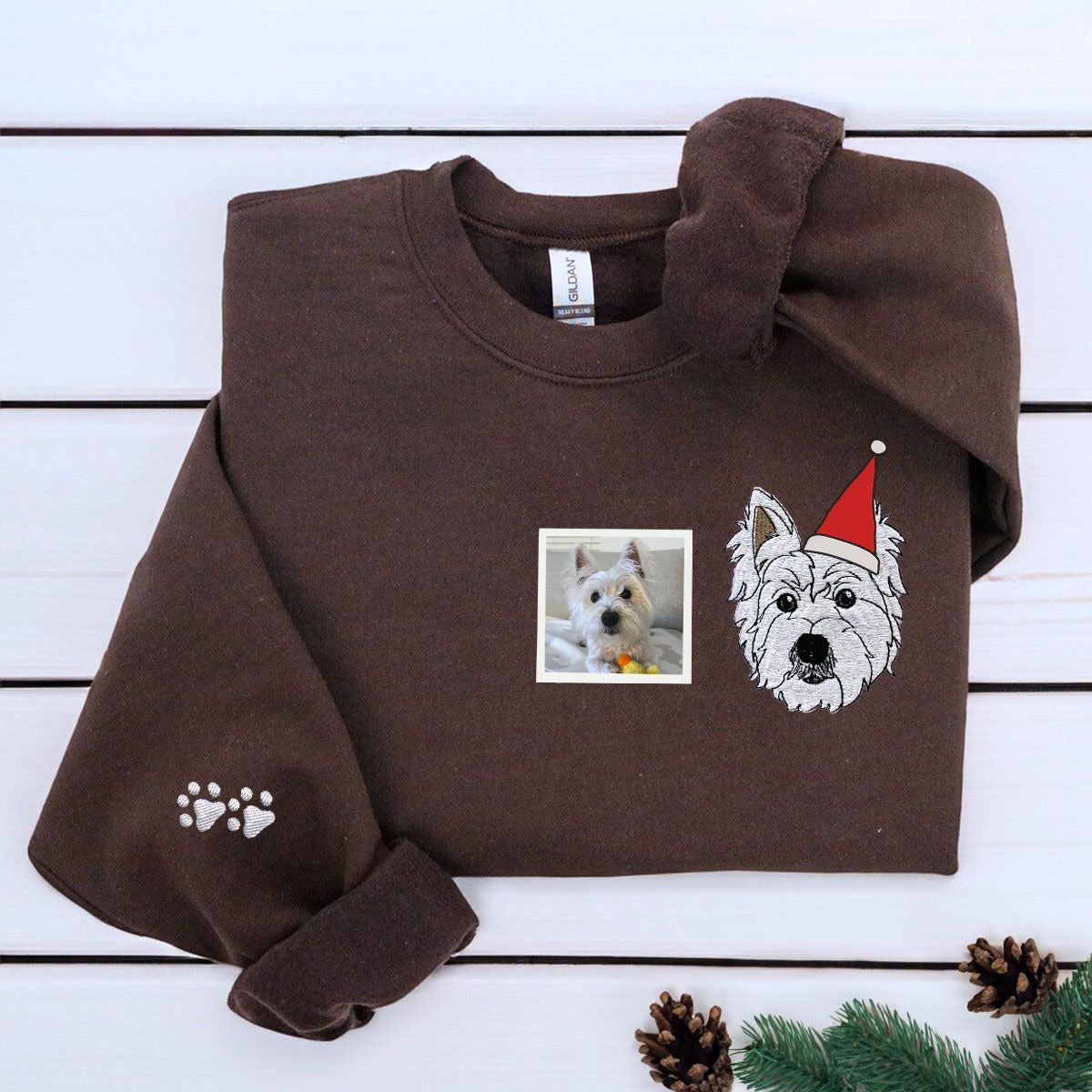 Personalized Horse Christmas Shirt with Embroidered Photo
