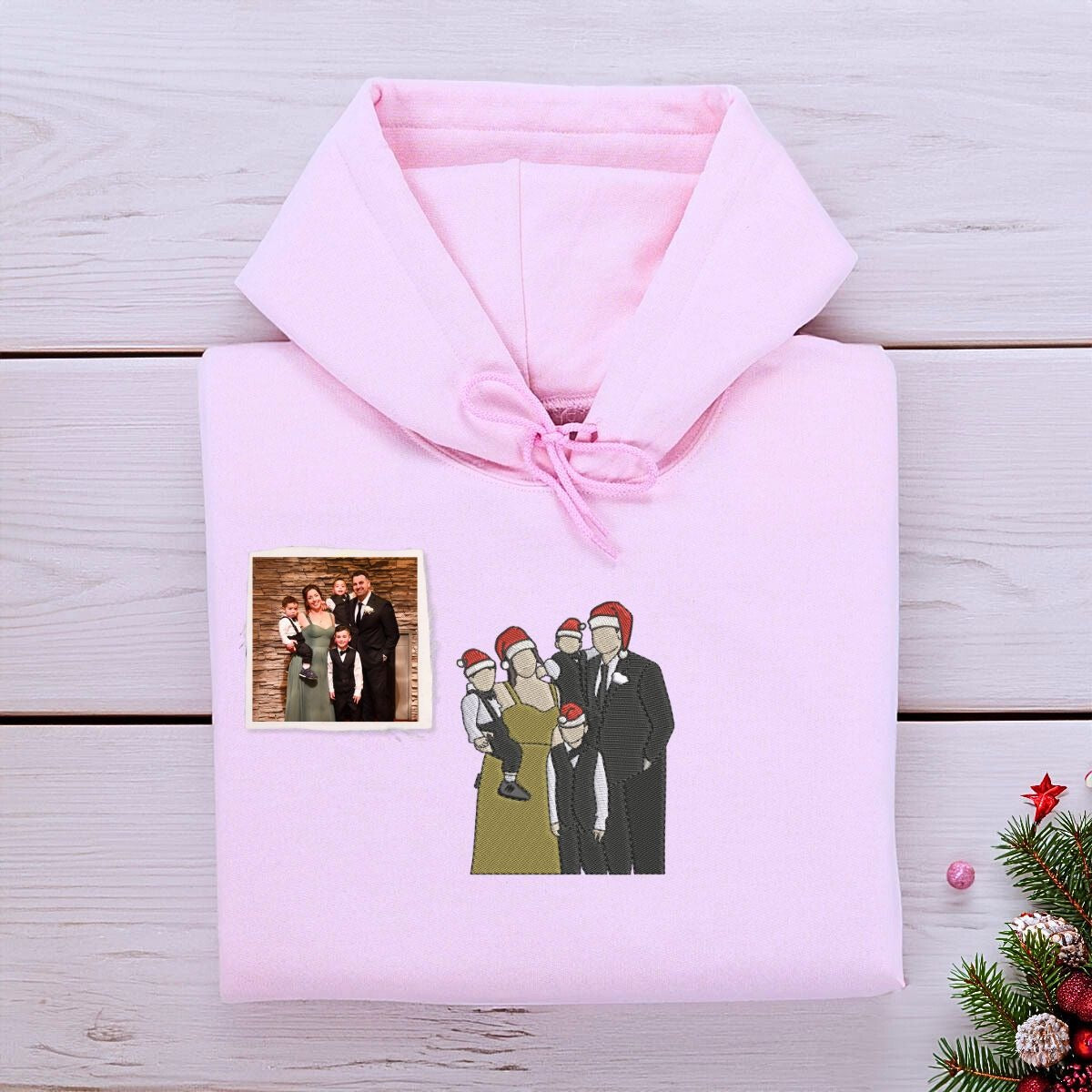 Personalized Family Christmas Embroidered Sweatshirt - Custom Mom & Dad Gift