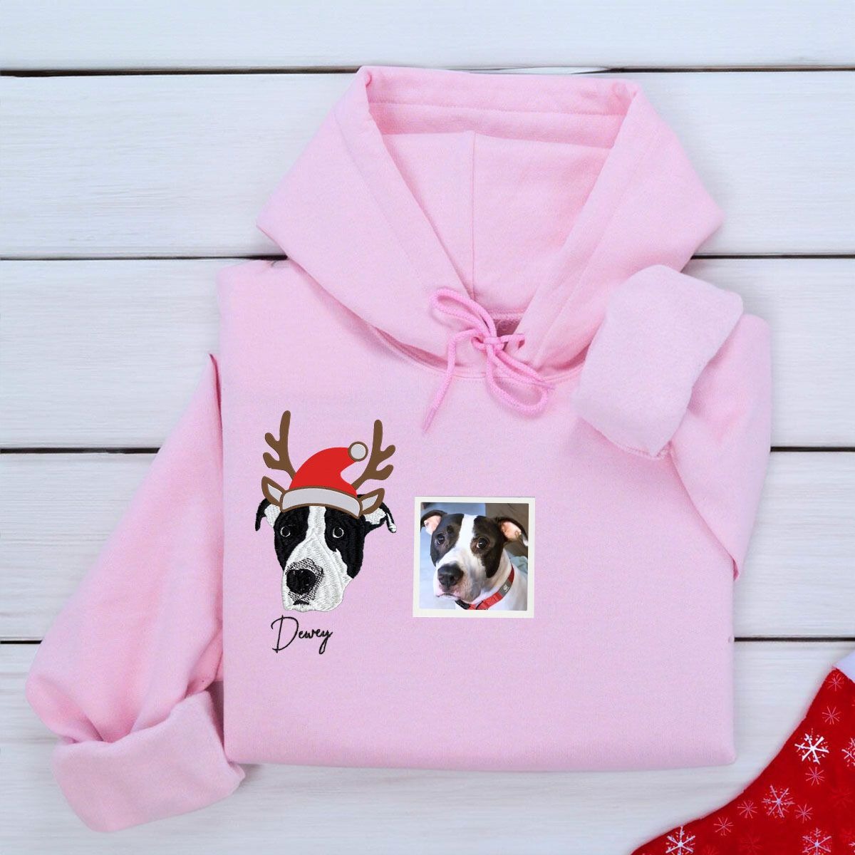 Personalized Horse Christmas Shirt with Embroidered Photo
