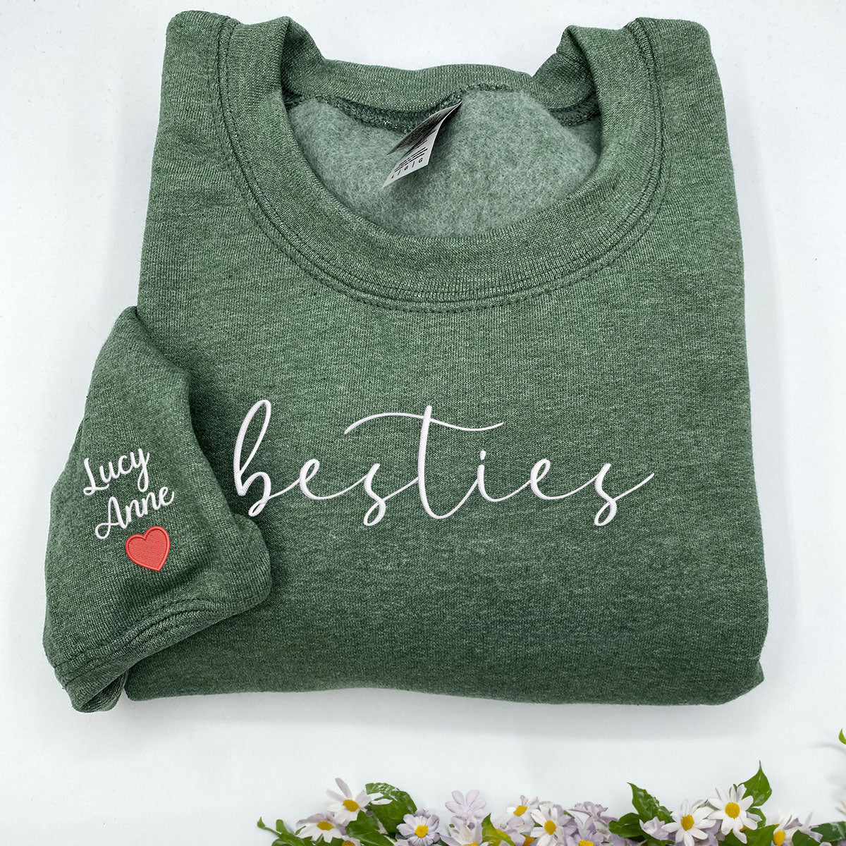 Personalized Embroidered Friendship Sweatshirt - Minimalist Design