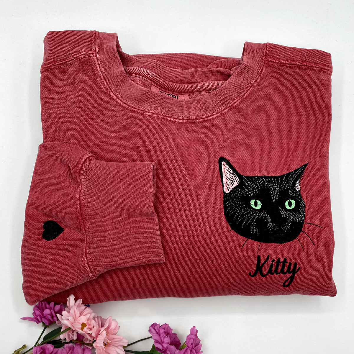 Cat Enthusiast Embroidered Shirt & Hat Combo Set