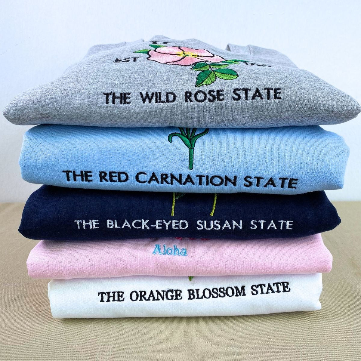 Embroidered Oklahoma State Sweatshirt with Indian Blanket Flower Design