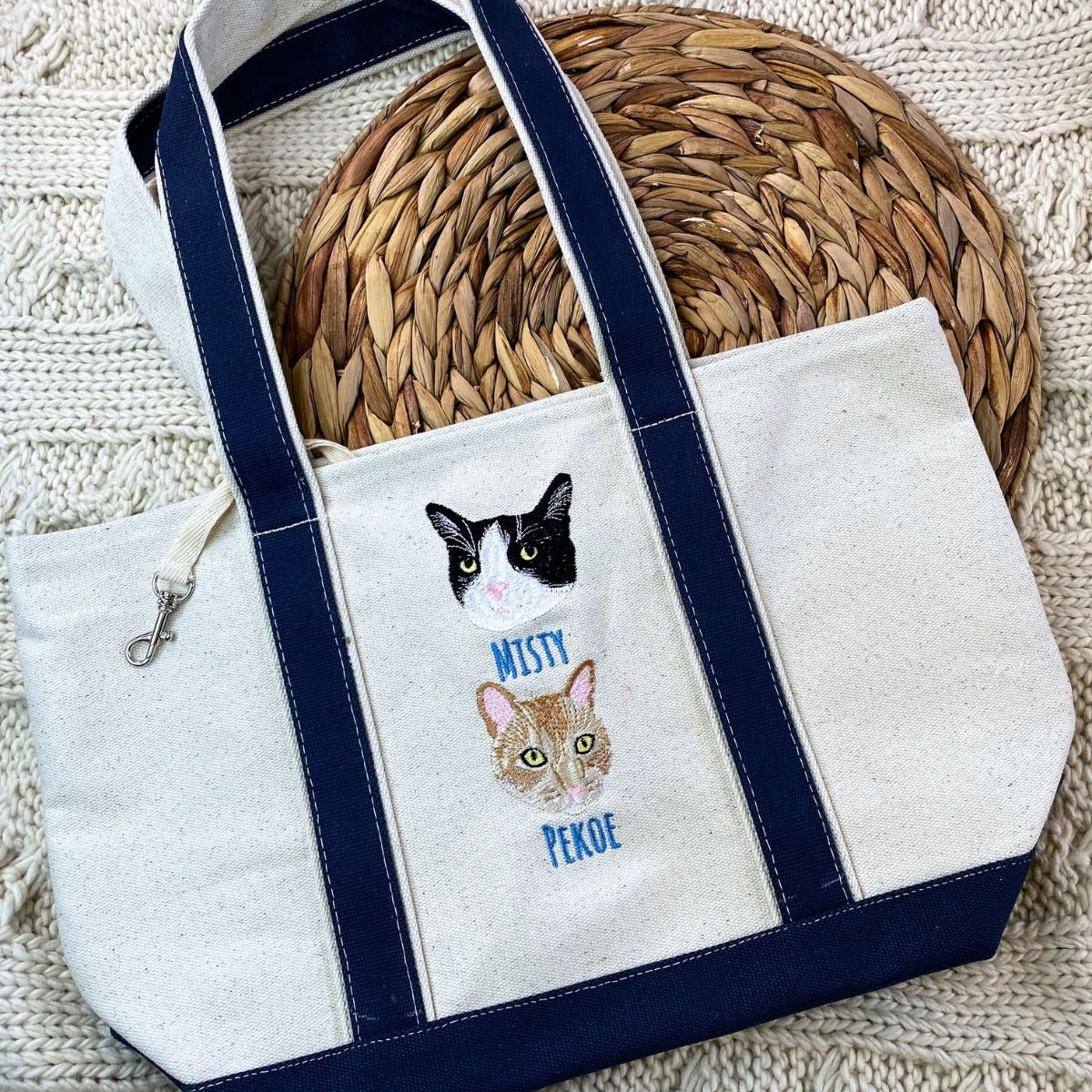 Custom Embroidered Pet Tote Bag - Vibrant & Unique Pet Lover Gift