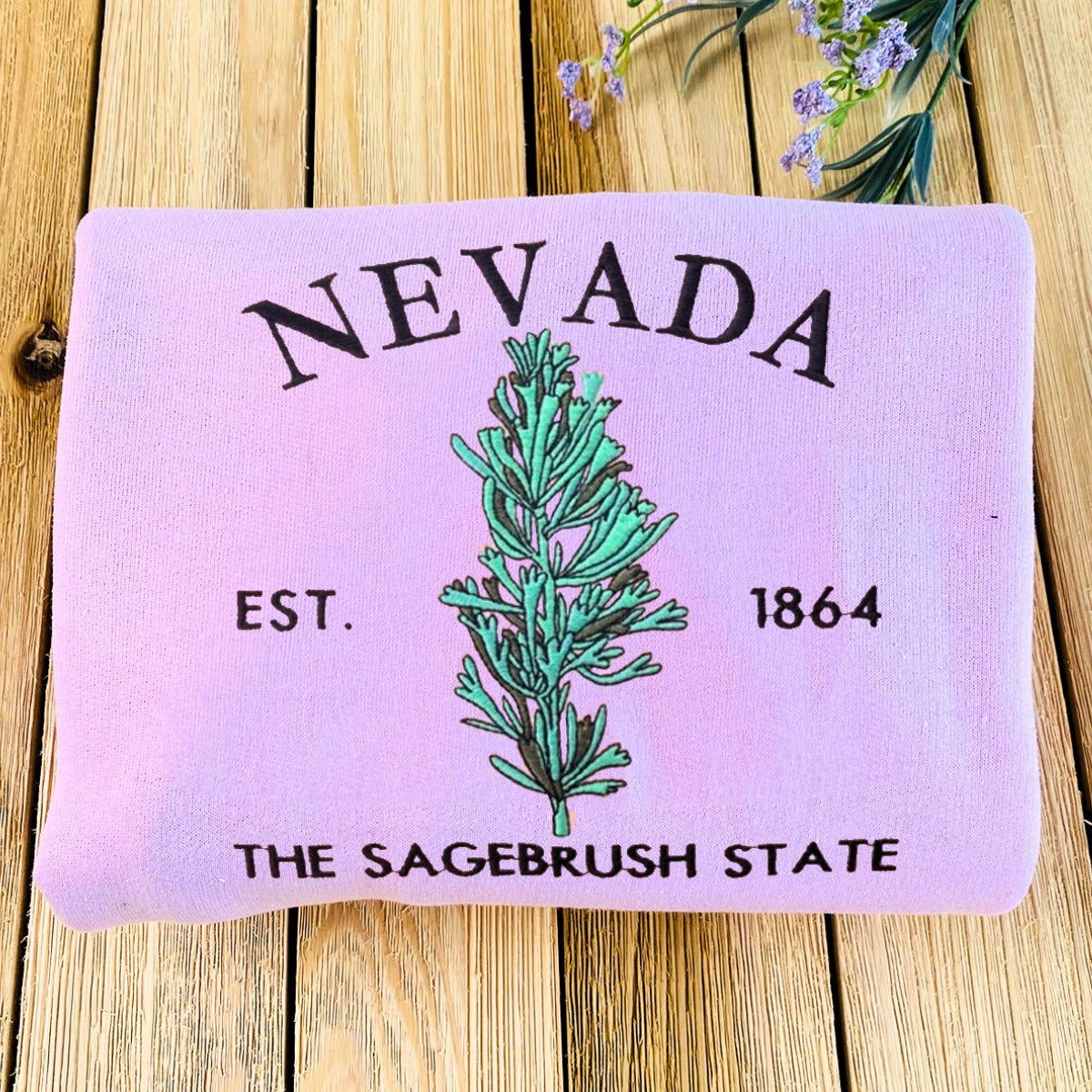 Embroidered Nevada State Sagebrush Sweatshirt - Unisex Fashion Apparel