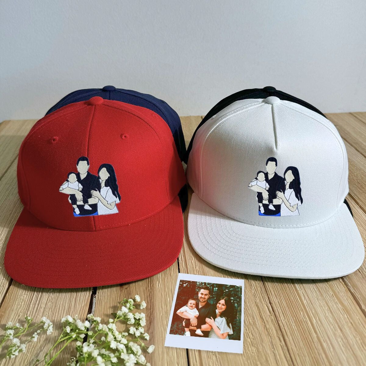 Personalized Family Portrait Embroidered Hat - Premium Quality