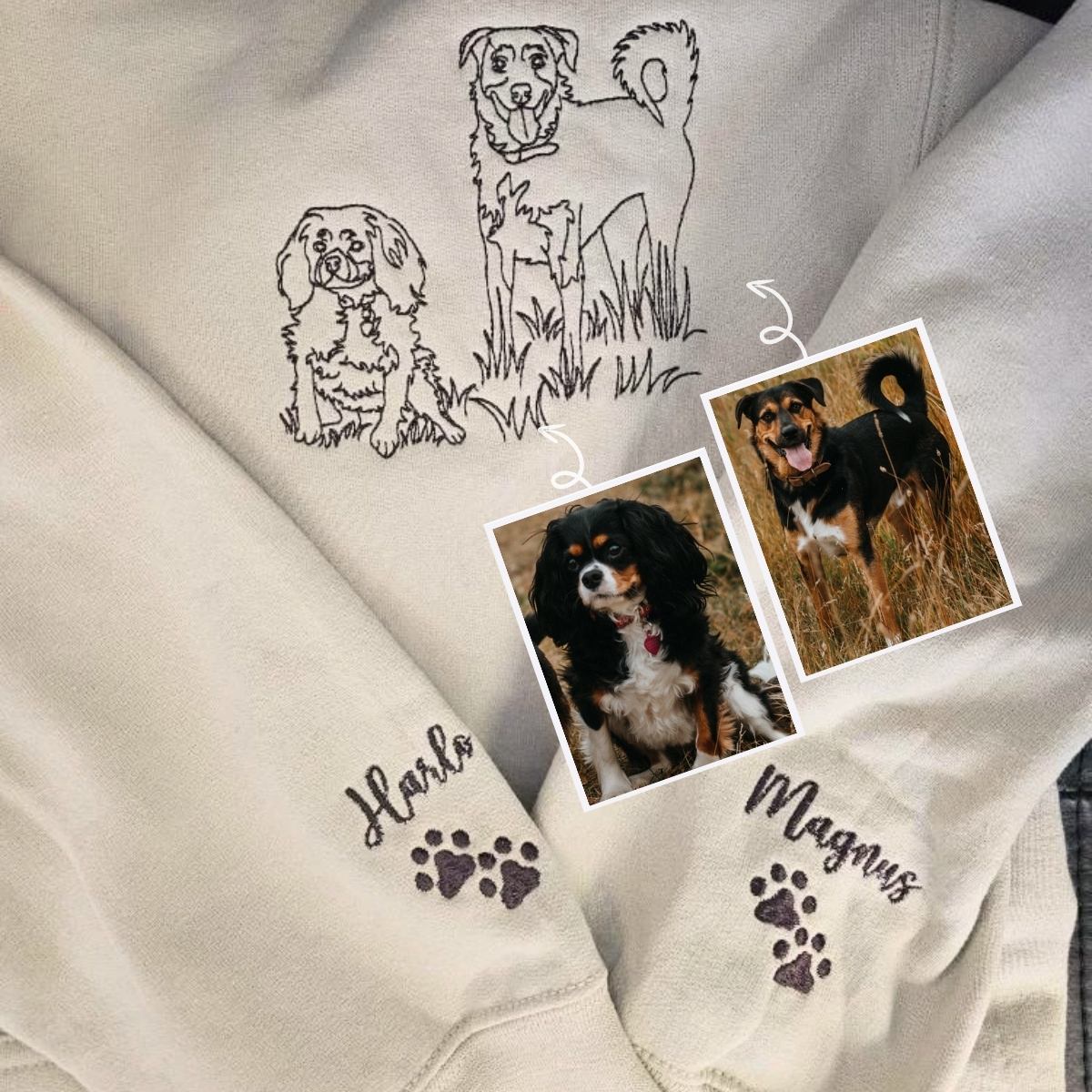 Custom Embroidered Corgi Sweatshirt or Hoodie in Various Colors
