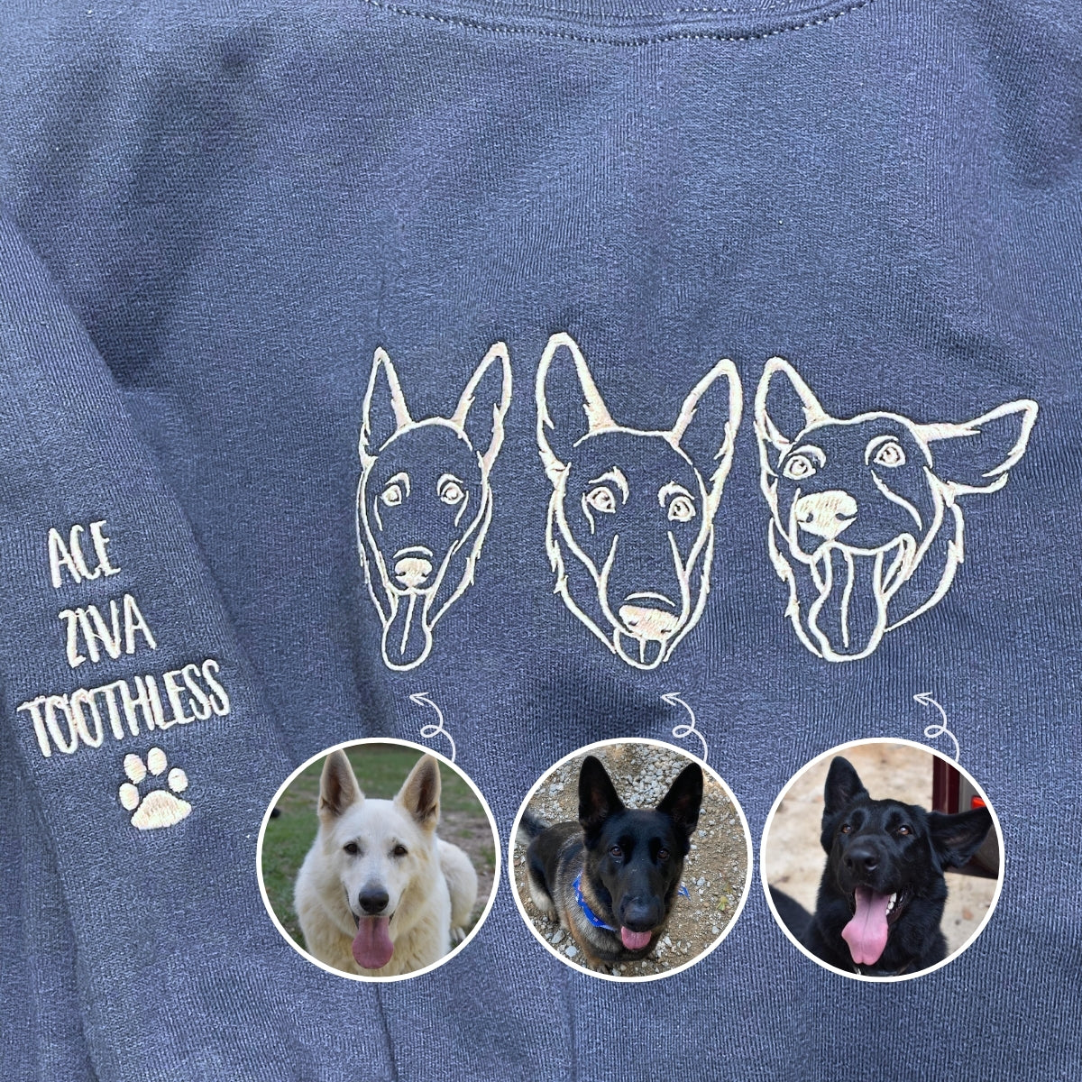 Border Collie Embroidered Sweatshirt | Custom Pet Gift