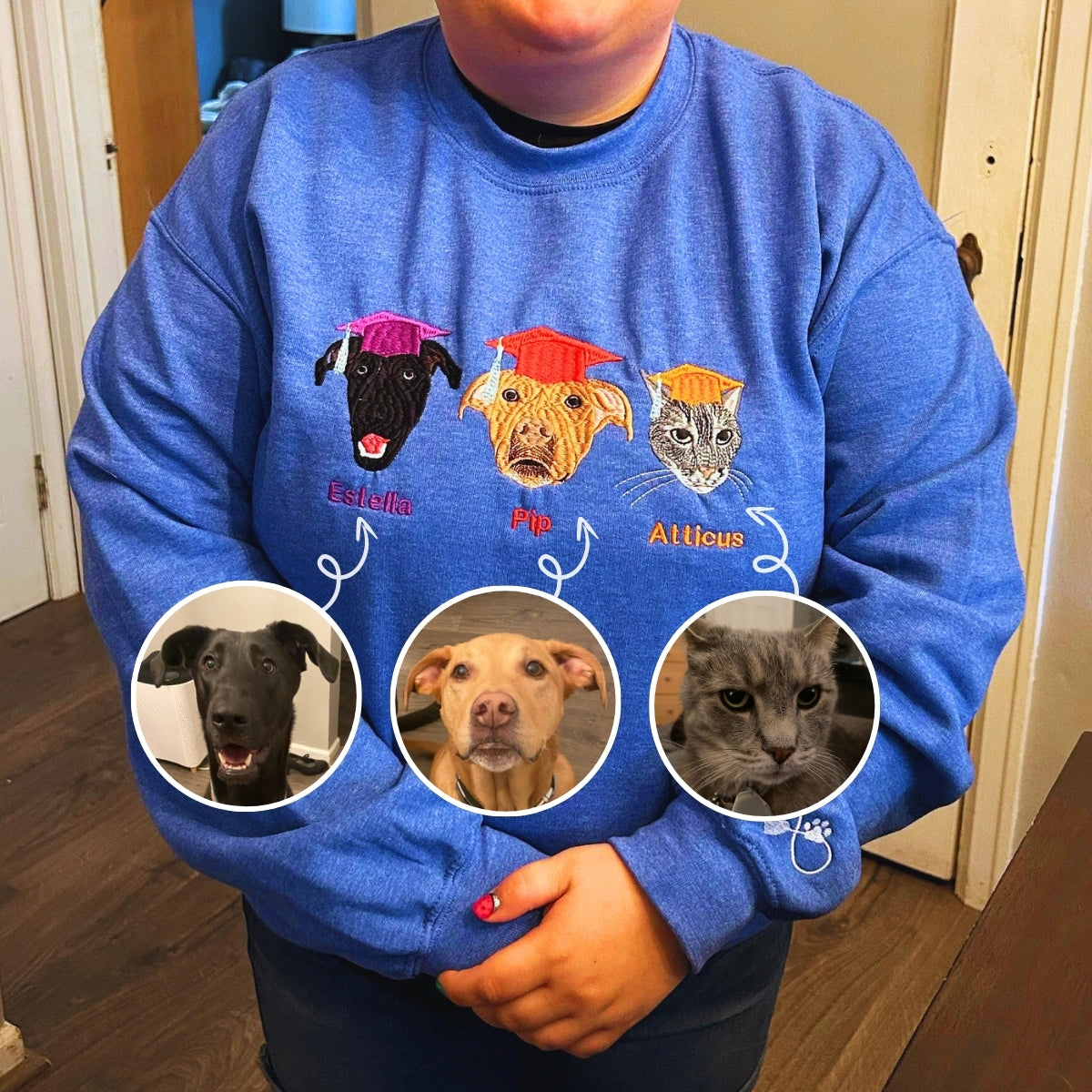 Custom Embroidered Corgi Sweatshirt or Hoodie in Various Colors