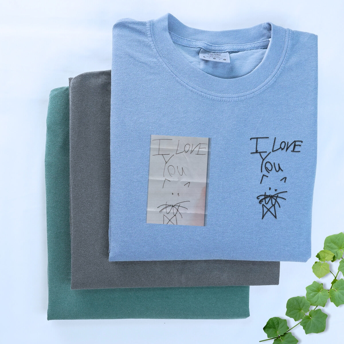 Personalized Embroidered Handwriting Cotton Tee