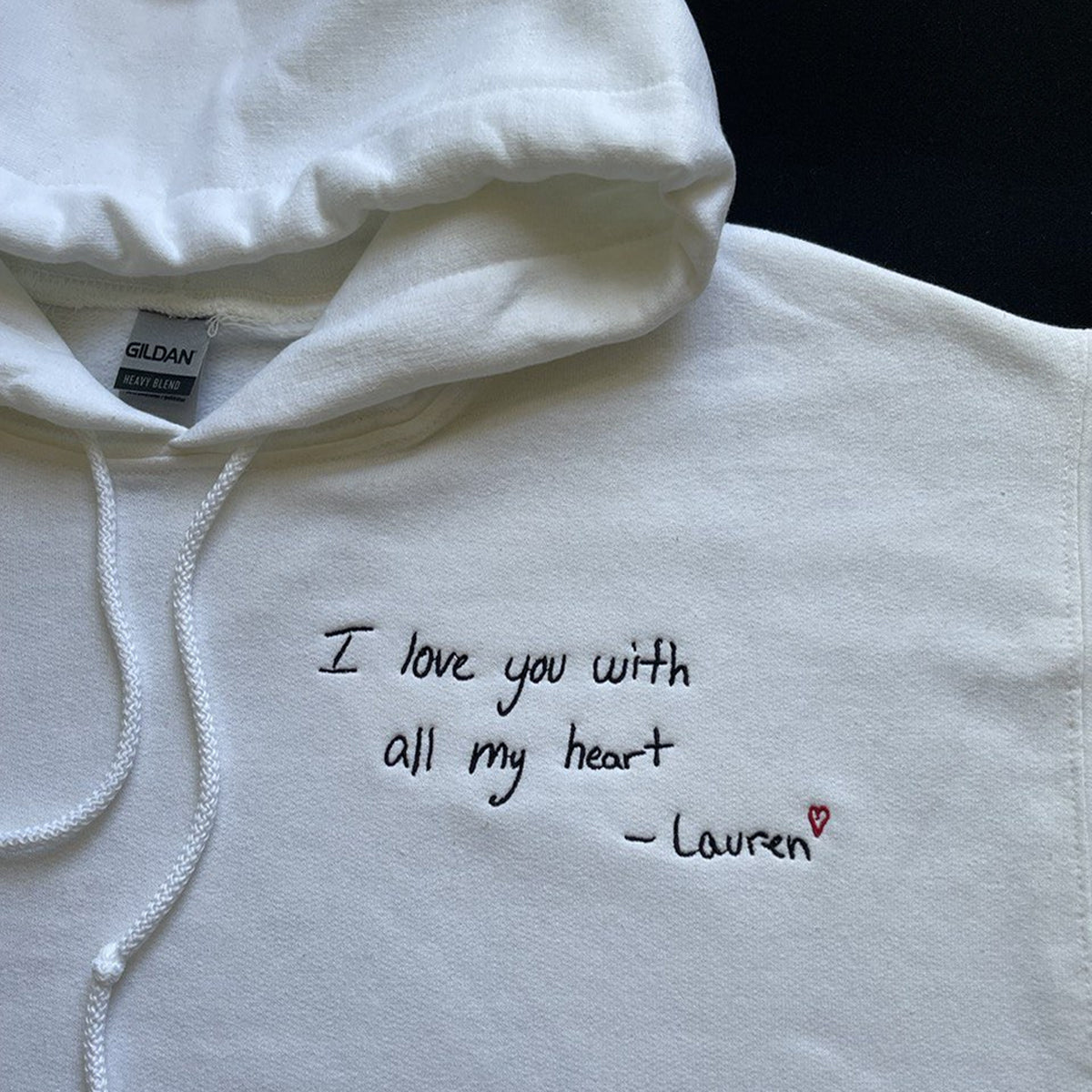 Personalized Handwriting Embroidered Hoodie - Custom Gift Idea
