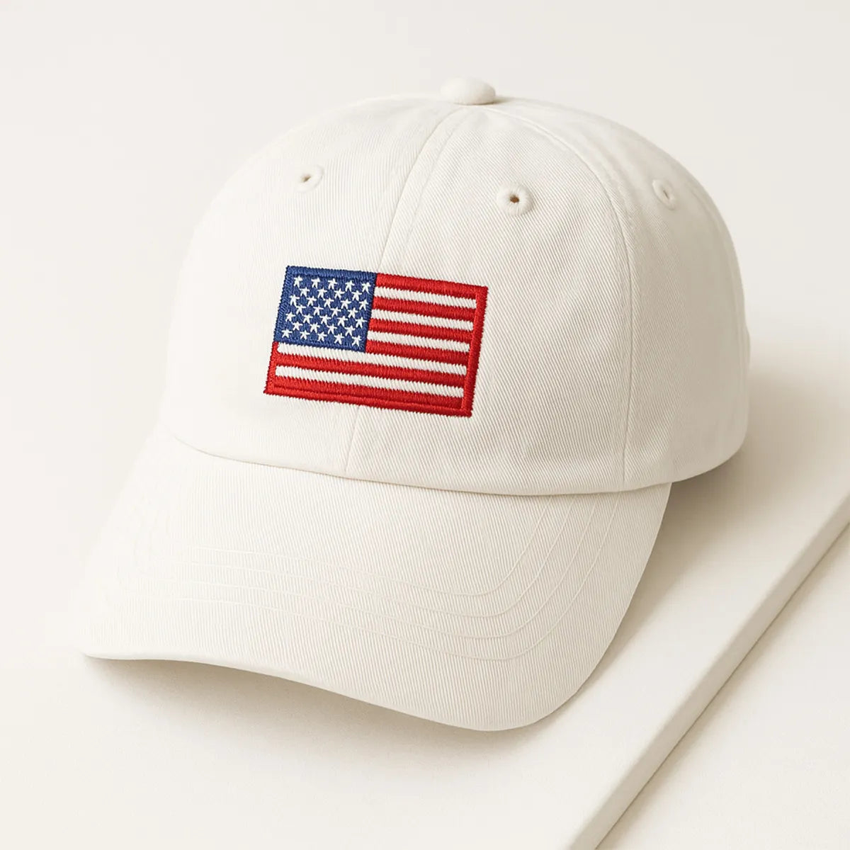 Vintage American Flag Embroidered Denim Hat
