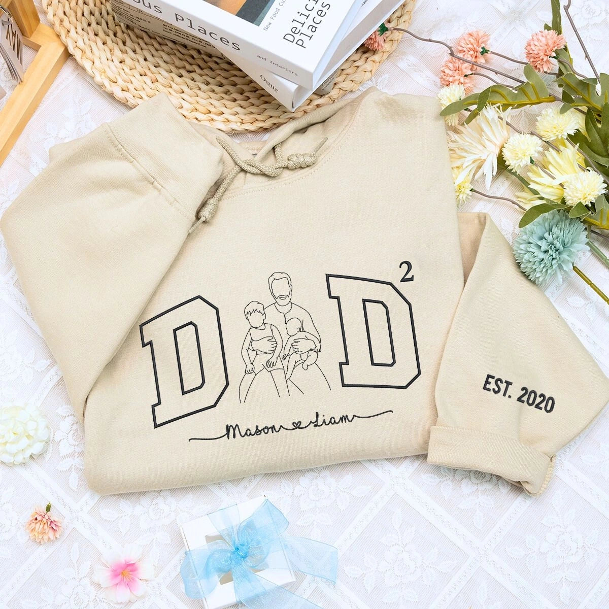 Personalized Dad of Two Embroidered Shirt | Fathers Day Gift