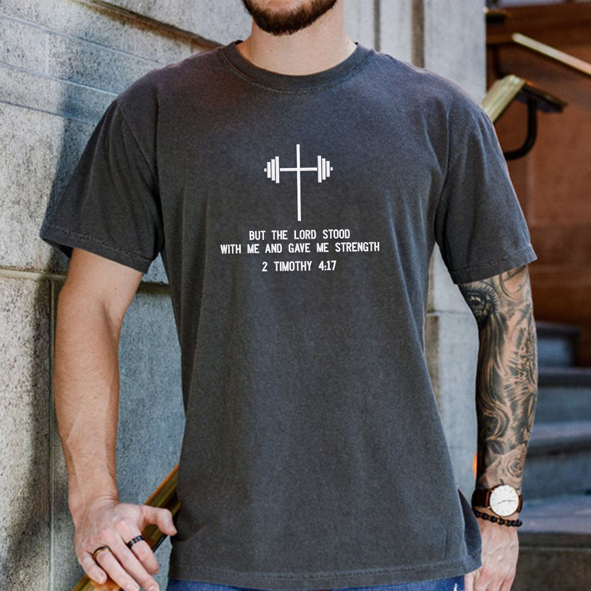 Faith-Inspired Gym Performance Shirt - Embroidered Design