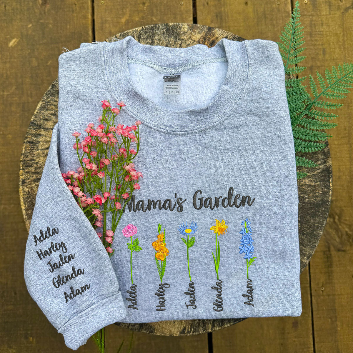 Personalized Mamas Garden Embroidered Sweatshirt or Hoodie