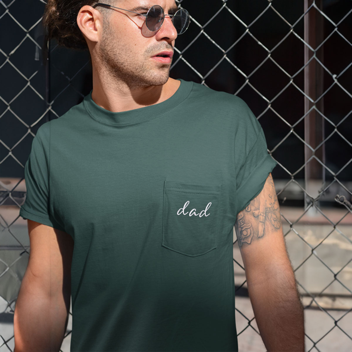 Embroidered Dad Pocket Shirt in Soft Colors