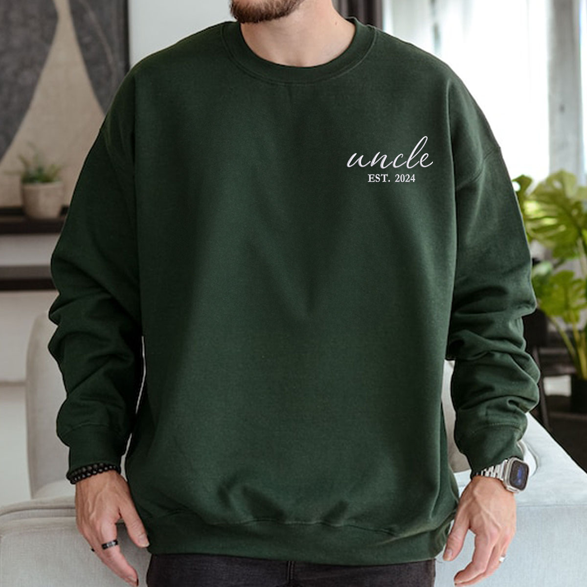 Personalized Uncle Est Embroidered Sweatshirt | Loving Uncle Gift