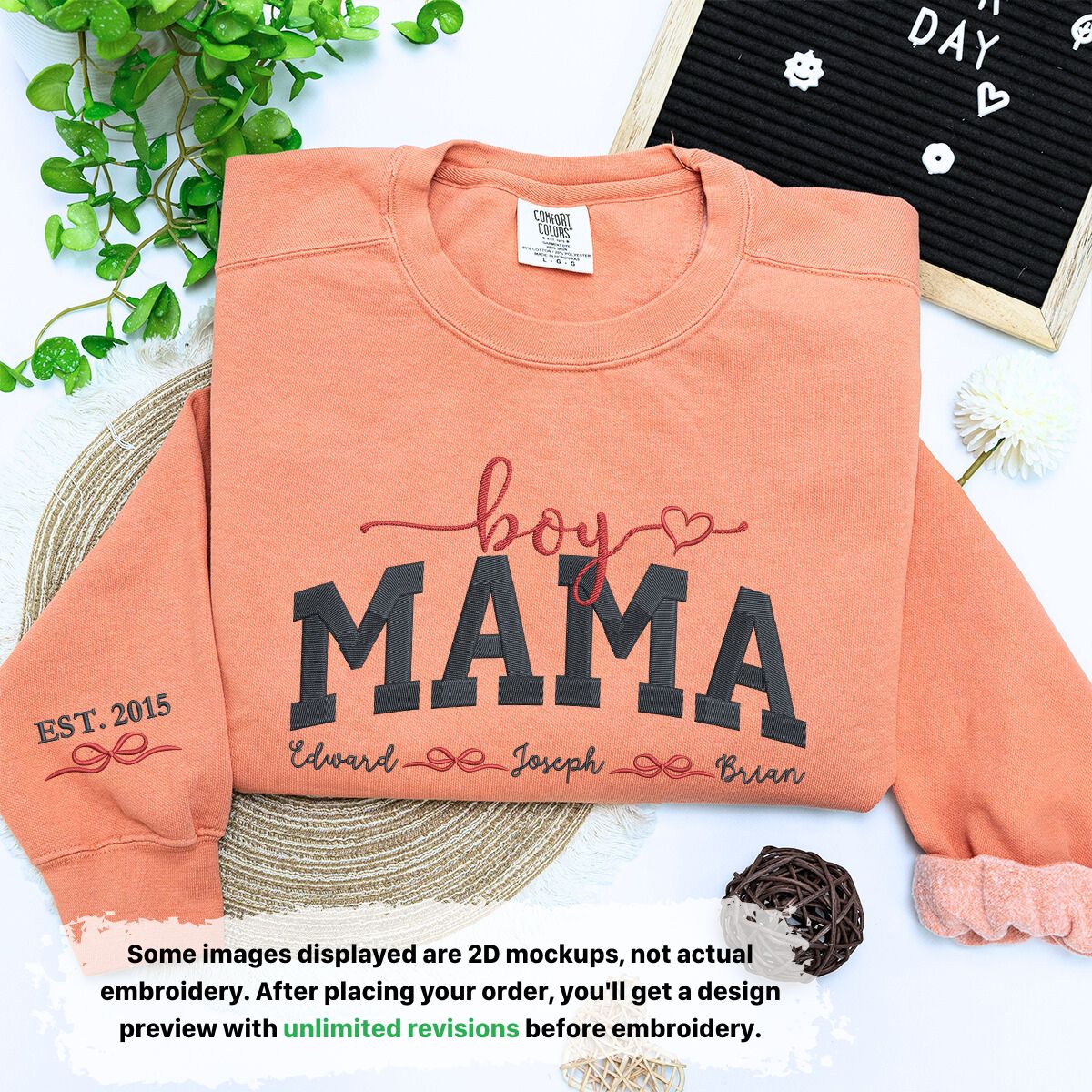 Embroidered Boy Mama Sweatshirt with KidsNames | Premium Comfort Mom Fashion